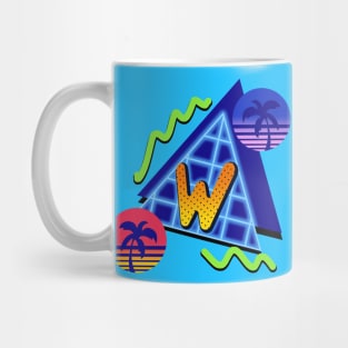 Initial Letter W - 80s Synth Mug